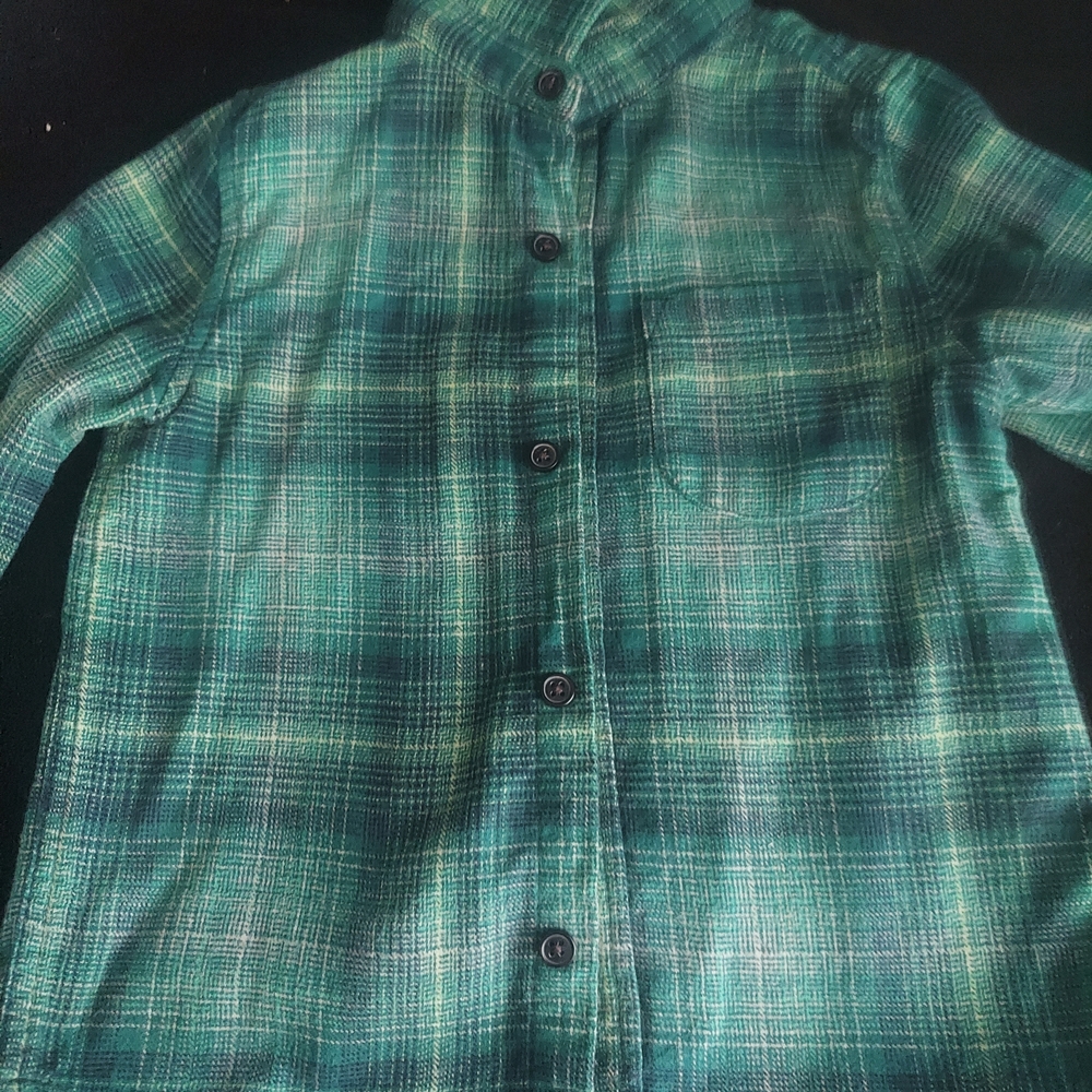 Cat & Jack Green Plaid Kid's Button Down Shirt